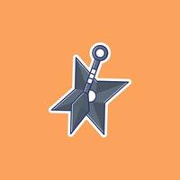 Kunai and Shuriken Vector Illustration. Ninja Weapon. Shinobi Item. Flat Cartoon Style Suitable for Icon, Web Landing Page, Banner, Flyer, Sticker, Card, Background, T-Shirt, Clip-art