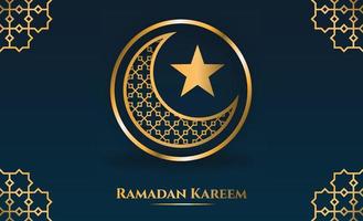 Ramadan sale horizontal banner with gold crescent moon and star element suitable for social media promotion and marketing post template vector