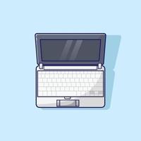 Laptop and Netbook Top View Vector Illustration. Technology. Office. Flat Cartoon Style Suitable for Icon, Web Landing Page, Banner, Flyer, Sticker, Card, Background, T-Shirt, Clip-art