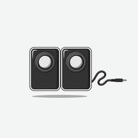 Mini Music Speaker Vector Illustration. Sound System. Studio Item. Flat Cartoon Style Suitable for Icon, Web Landing Page, Banner, Flyer, Sticker, Card, Background, T-Shirt, Clip-art