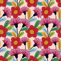 Colorful Exotic Leaves and Flowers Pattern high quality textures pattern and seamless. vector