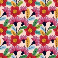 Colorful Exotic Leaves and Flowers Pattern high quality textures pattern and seamless. vector