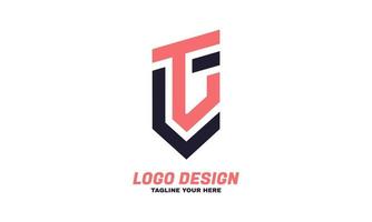 abstract TC letter or T C initials logo design in vector