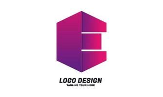 diseño de logotipo de letra e vectorial de stock con concepto en varios colores degradados vector