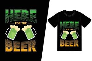 aquí por la camiseta de la cerveza vector