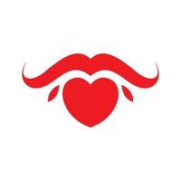 love with horn livestock logo symbol icon vector graphic design illustration idea creative