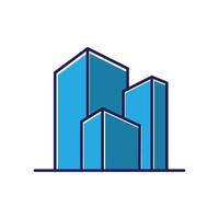 high building line colorful  logo symbol icon vector graphic design