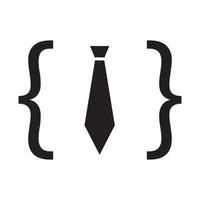 business tie with coding program logo design vector graphic symbol icon sign illustration creative idea