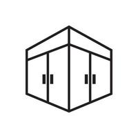 hexágono sala caja línea logo símbolo icono vector gráfico diseño ilustración idea creativo