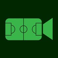 campo de fútbol con videograbadora logotipo símbolo icono vector diseño gráfico ilustración idea creativa