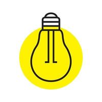 minimalist bulb lamp with yellow logo design vector graphic symbol icon sign illustration creative idea