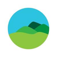 paisaje verde colina círculo logotipo símbolo icono vector gráfico diseño ilustración