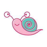 cute pink cartoon snails logo symbol icon vector graphic design illustration