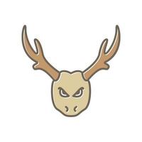 vintage deer head angry cartoon logo symbol icon vector graphic design illustration