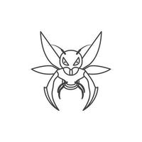 animal insect bee cartoon line simple logo symbol icon vector graphic design illustration