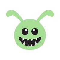 lindo cara susto monstruo verde sonrisa logotipo diseño vector gráfico símbolo icono signo ilustración creativa idea