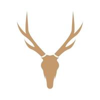 colored brown head deer vintage logo design vector graphic symbol icon sign illustration creative idea