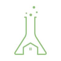 hogar con laboratorio vidrio fórmula logotipo símbolo icono vector gráfico diseño ilustración idea creativa