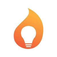 fire abstract with bulb lamp idea logo symbol icon vector graphic design