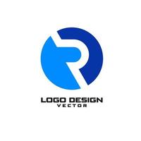 vector de diseño de logotipo de símbolo de r redondo