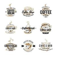 diseño de logotipo de cafetería vintage vector