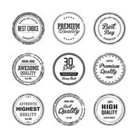 Vintage Quality Stamp Vector Set