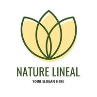 simple nature leaf abstract logo. lineal color style vector