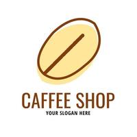 simple coffee bean logo. lineal color style vector. logo for coffee shop vector
