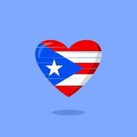 Puerto rico flag shaped love illustration vector