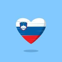 ilustración de amor en forma de bandera de eslovenia vector