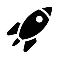 space rocket illustration, solid icon.