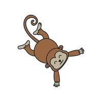 animal monkey attractions cute cartoon logo icon illustration vector