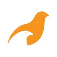 espacio negativo pájaro con codorniz diseño de logotipo vector gráfico símbolo icono signo ilustración idea creativa