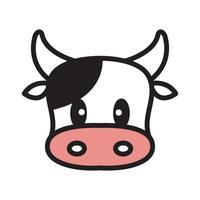 cara linda caricatura pequeña vaca diseño de logotipo vector gráfico símbolo icono ilustración idea creativa