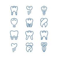 conjunto de vectores de iconos de odontología.