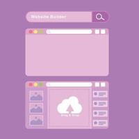 Illustrasi Vector Website Builder, Search, and Webside Design. File Editable