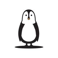 lindo pingüino stand logo diseño dibujos animados niños vector