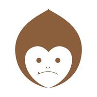 cute face monkey with love shape logo symbol icon vector graphic design illustration idea creative