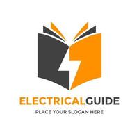 plantilla de logotipo de vector de guía eléctrica. este diseño utiliza el símbolo del trueno. adecuado para la educación.