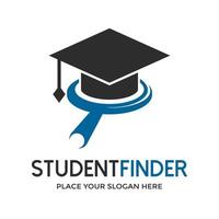 Student finder vector logo template. This design use magnifying glass symbol. Suitable for education.