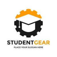 Student gear vector logo template. This design use hat symbol. Suitable for education.