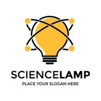 Science lamp vector logo template. This design use molecule symbol. Suitable for education.