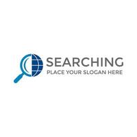 Searching globe or internet vector logo template. This design use discovery or find symbol. Suitable for business or technology.