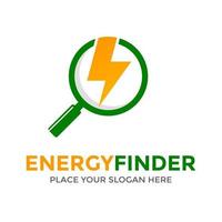 Energy finder vector logo template. This design use thunder symbol.