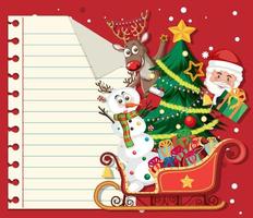 papel vacío en tema navideño con santa claus vector