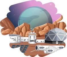 Isolated scene with space settlement vector