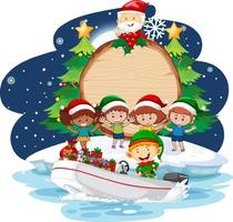 Empty banner with Santa Claus and friends vector