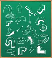 Hand drawn doodle icons on chalkboard vector