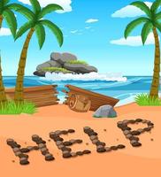 Help sign on the beach vector