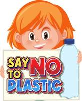 Say no to plastic typography design vector